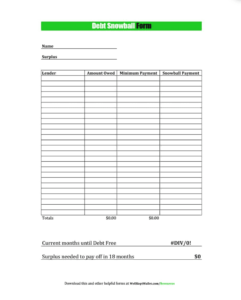 Debt Snowball Form